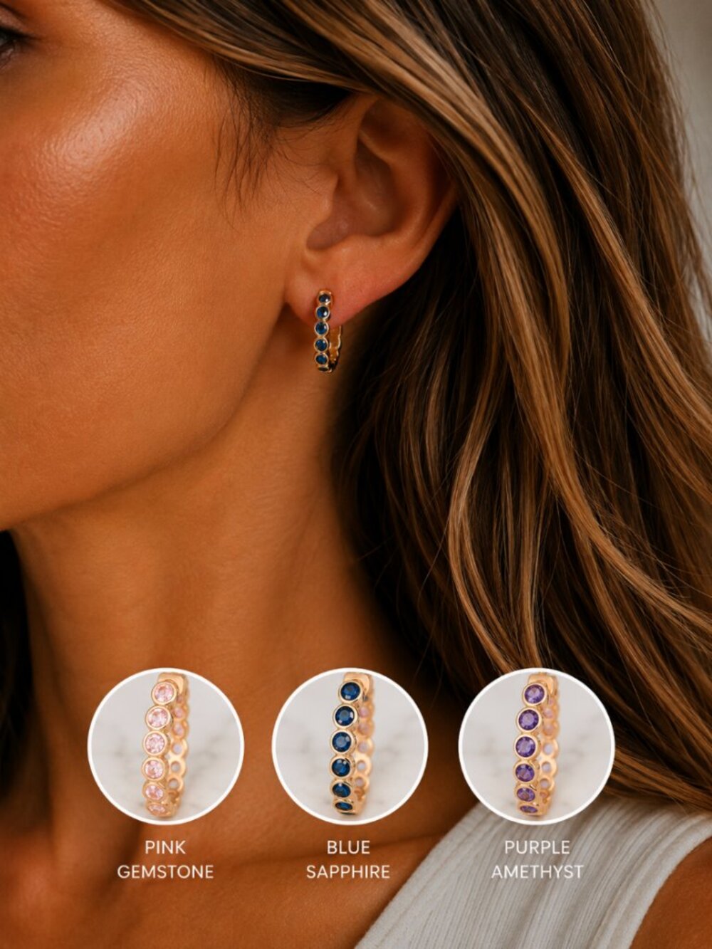 “Lana” Gemstone Hoops
